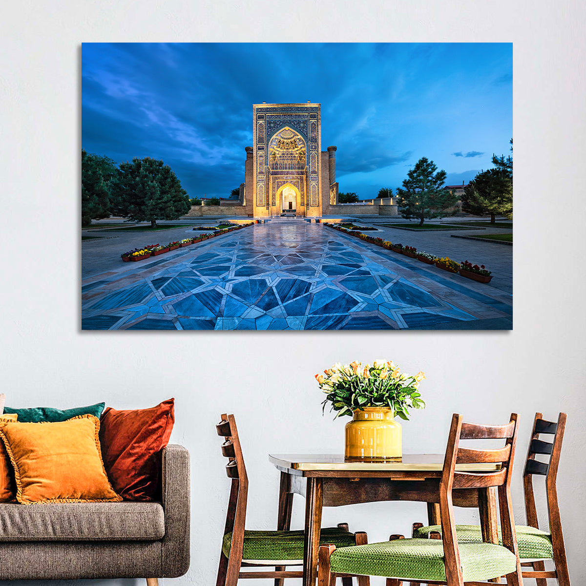 Gur-e-amir Twilight Entrance Wall Art in a room, landscape