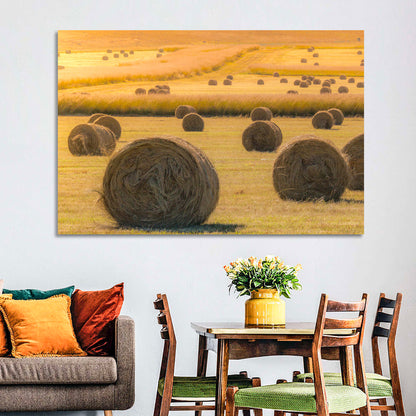 Hay Bales at Golden Hour Wall Art