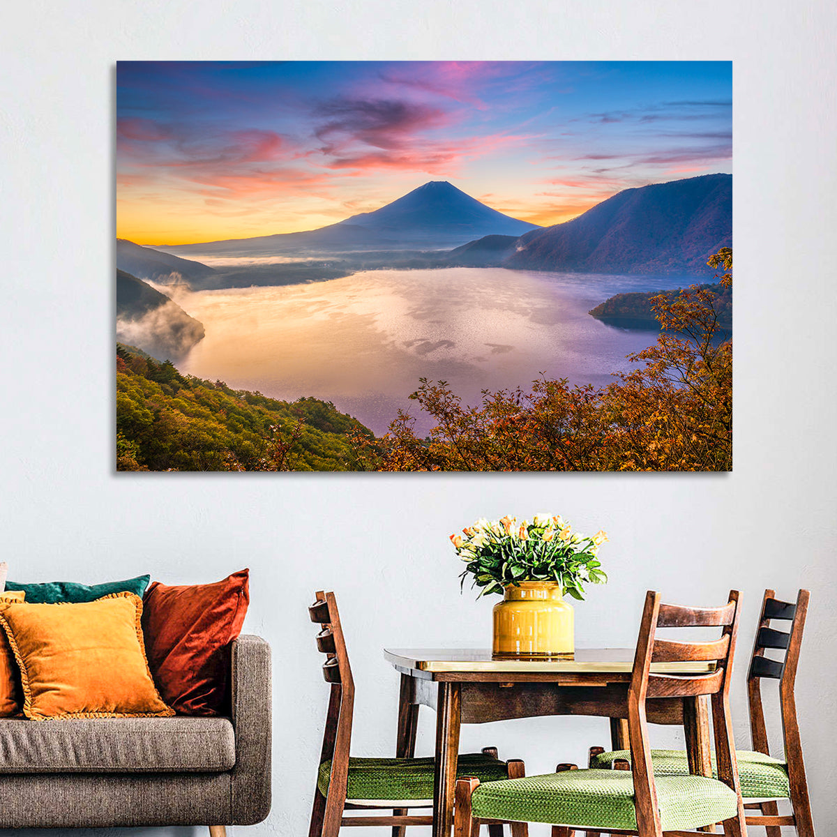 Mount Fuji at Lake Motosu, Autumn Sunrise Wall Art