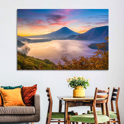 Mount Fuji at Lake Motosu, Autumn Sunrise Wall Art