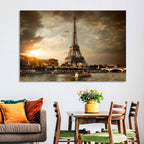 Eiffel Tower at Sunset Wall Art