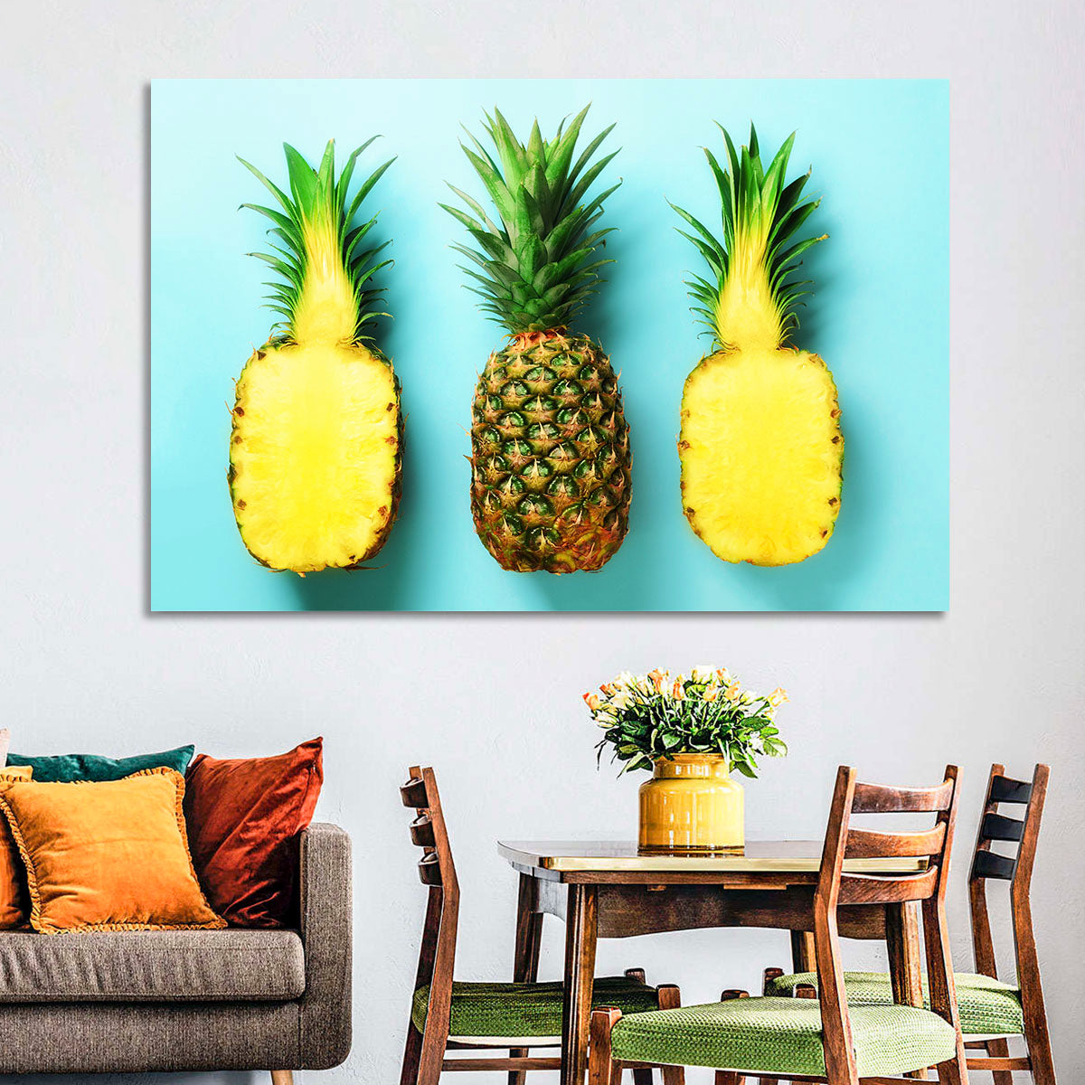 Three Pineapples Minimalist Design Wall Art