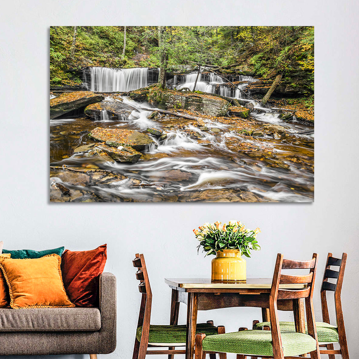 Delaware Falls Wall Art in a room, landscape