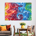 Marbled Color Flow Abstract Wall Art