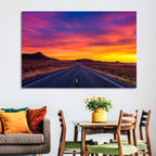 Infinite Desert Road Sunset Wall Art