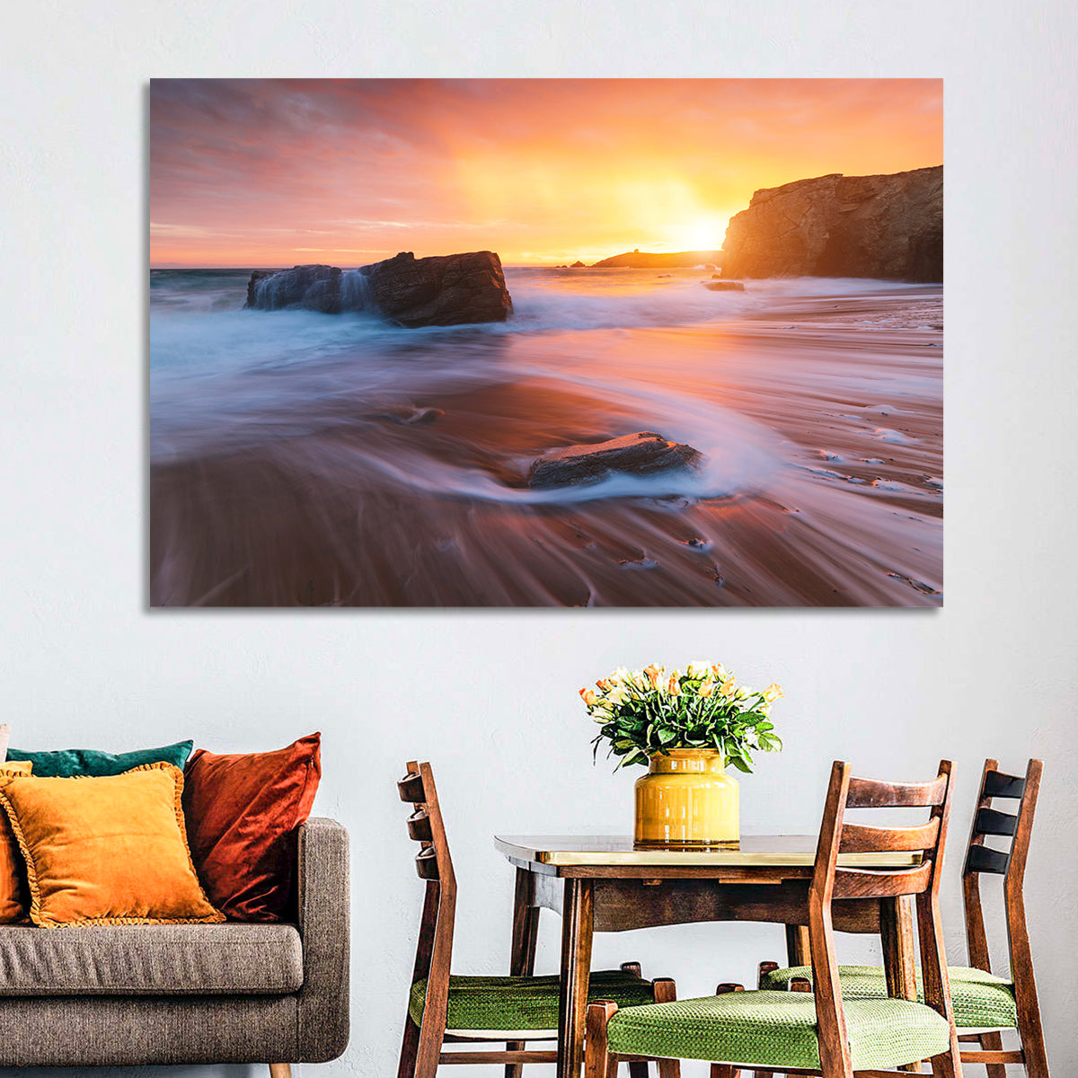 Quiberon Beach Sunset Wall Art