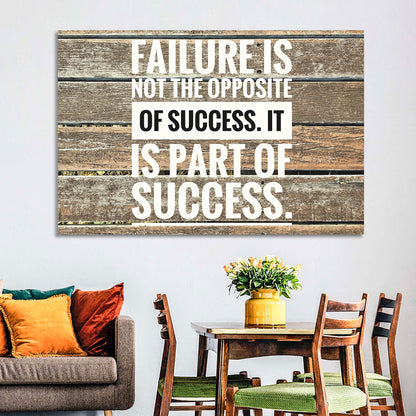 Failure Is Part of Success Rustic Typography Wall Art