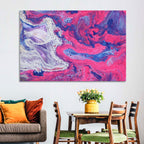 Magenta Bubble Fluid Abstraction Wall Art