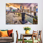 Boston Harbor at Dusk Wall Art