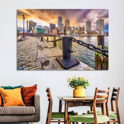 Boston Harbor at Dusk Wall Art