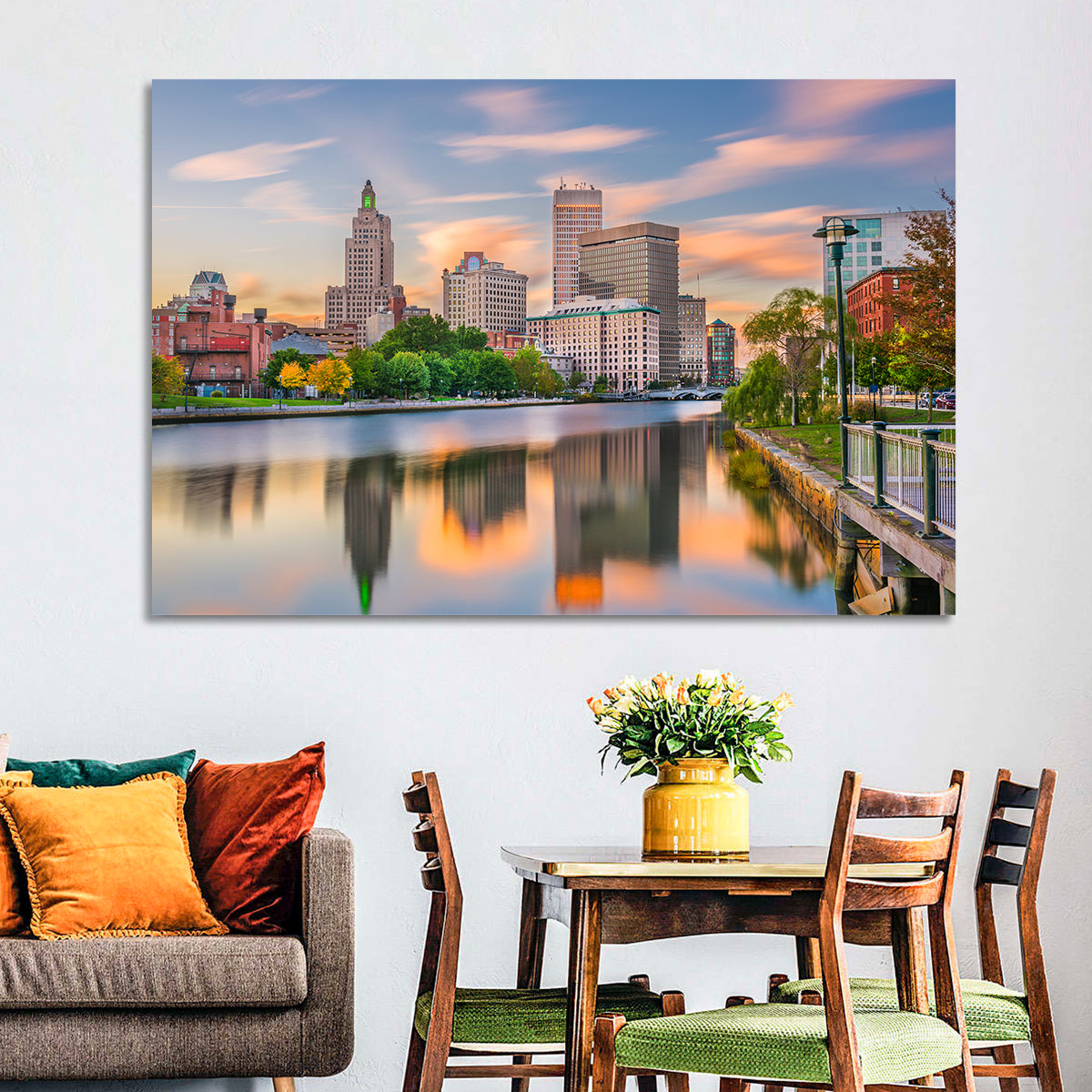 Providence Golden Hour Skyline Wall Art