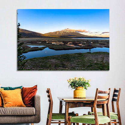 Mount Bachelor Moonlit Sunset Wall Art