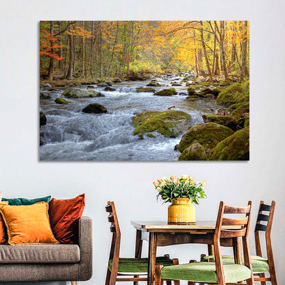 Autumn Mountain Stream Wall Art