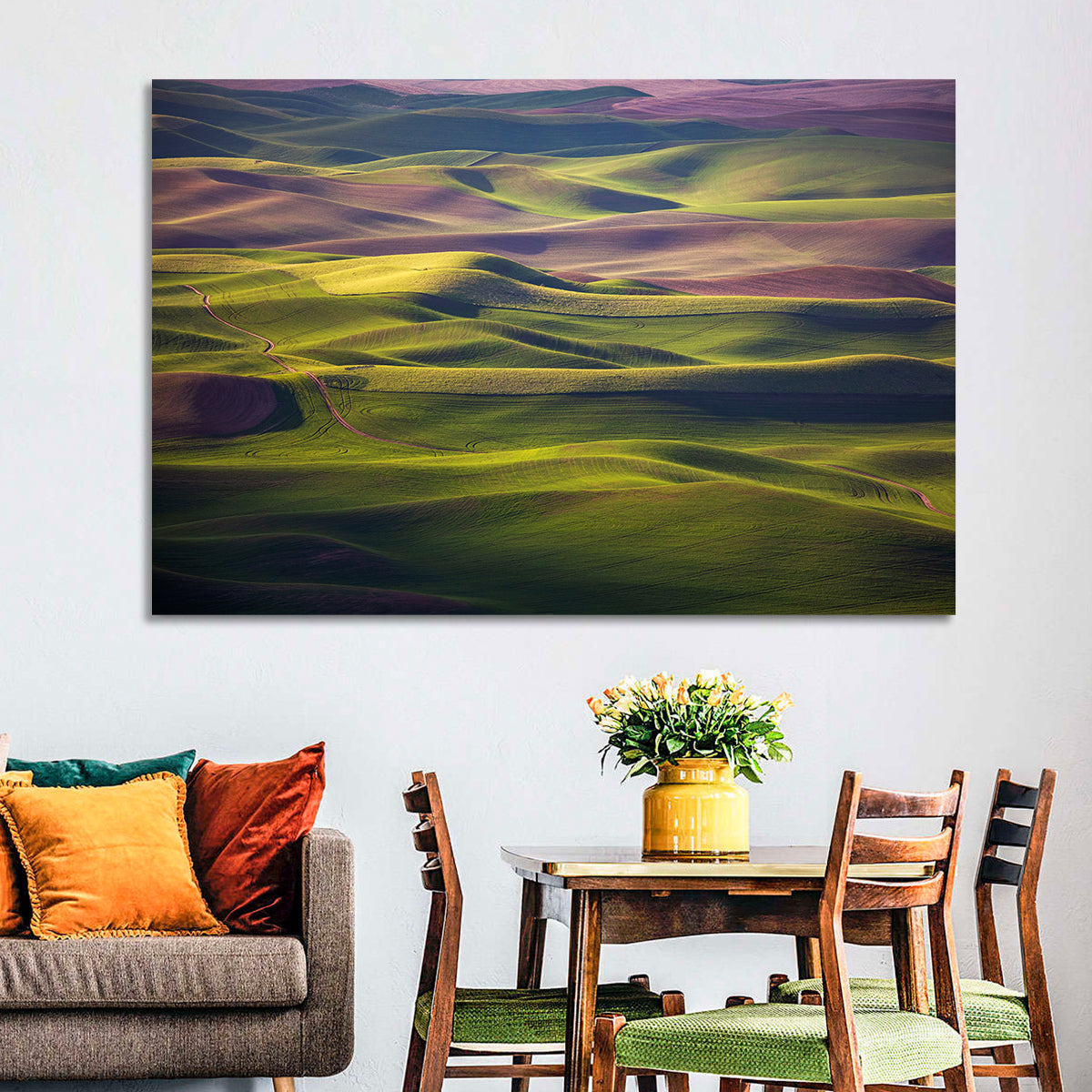 Palouse Farmland at Golden Hour Wall Art