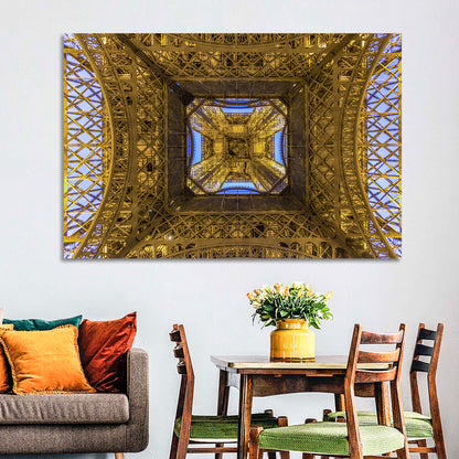 Eiffel Tower Lattice at Dusk Wall Art