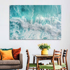 Top Down Turquoise Wave Wall Art