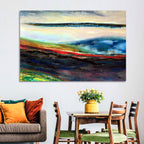 Moody Horizon Stripe Abstract Landscape Wall Art