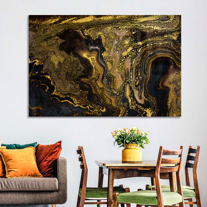 Black and Gold Marble Abstraction Wall Art