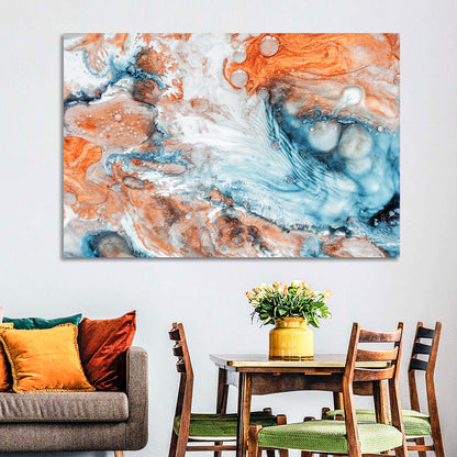 Copper Marble Fluid Abstract Wall Art