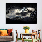 Storm Clouds Over Silhouetted Trees Wall Art