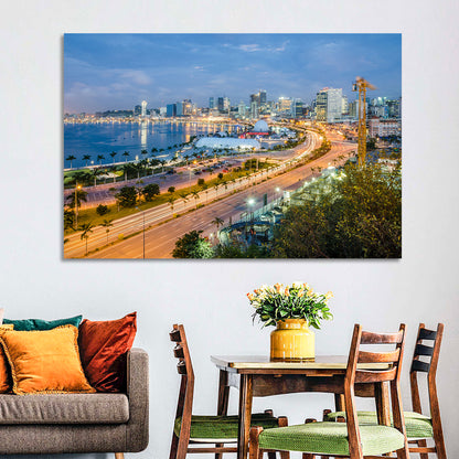 Luanda Bay Twilight Skyline Wall Art