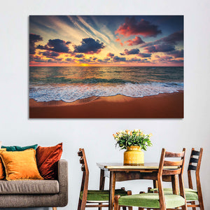 Cloudy Beach Sunrise Wall Art