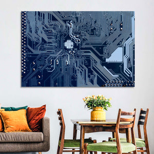 Blue Circuit Board Wall Art