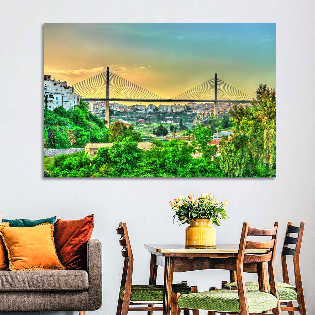 Salah Bey Viaduct at Golden Hour Wall Art in a room, landscape