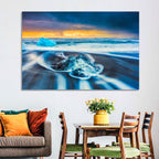 Diamond Beach Ice at Dusk Wall Art