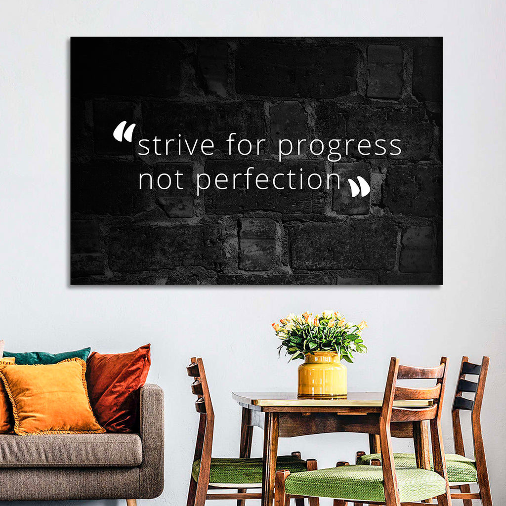 Strive for Progress Brick Typography Wall Art