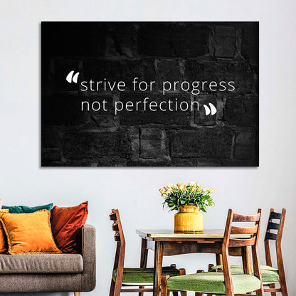 Strive for Progress Brick Typography Wall Art