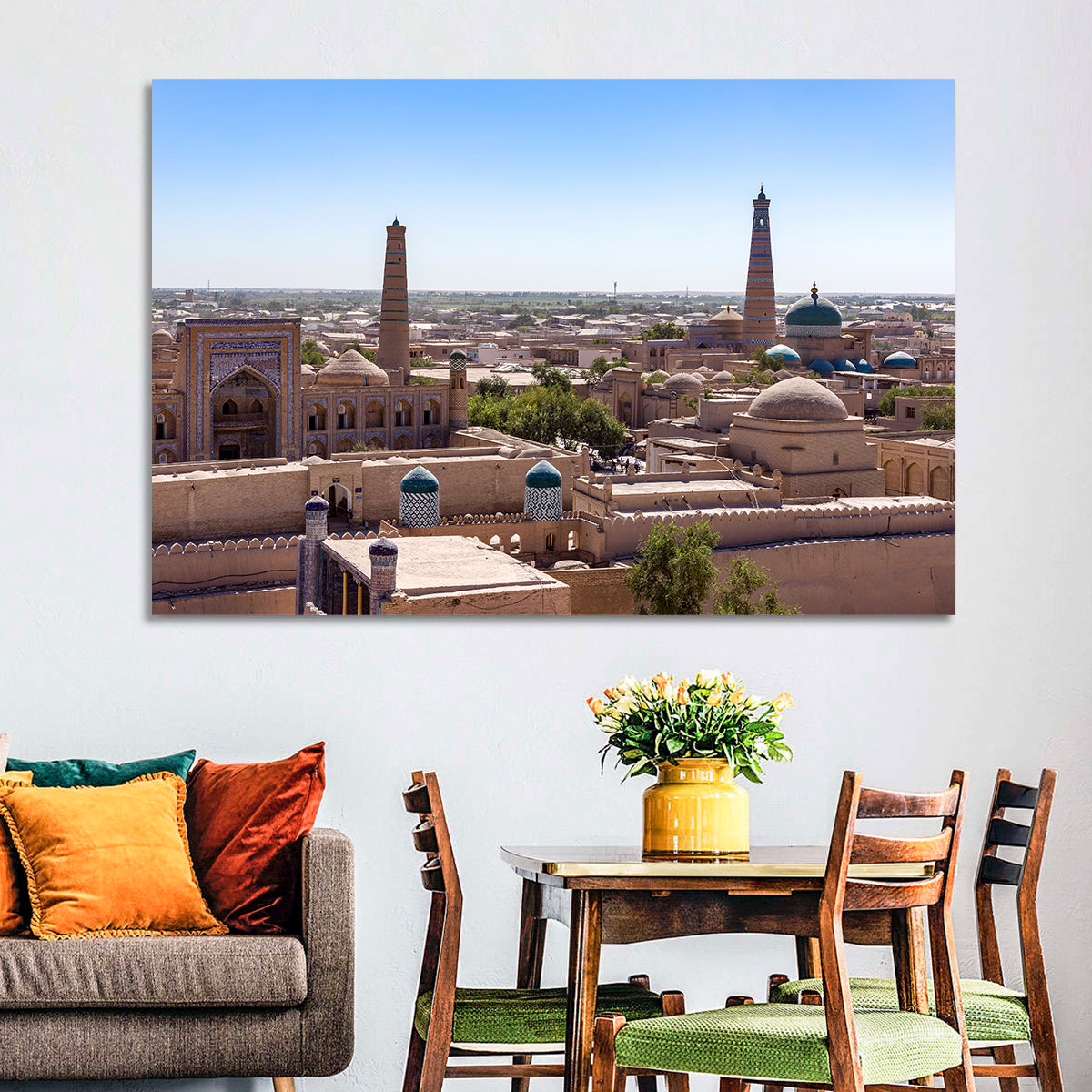 Khodja Mosque Minarets, Khiva Wall Art in a room, landscape