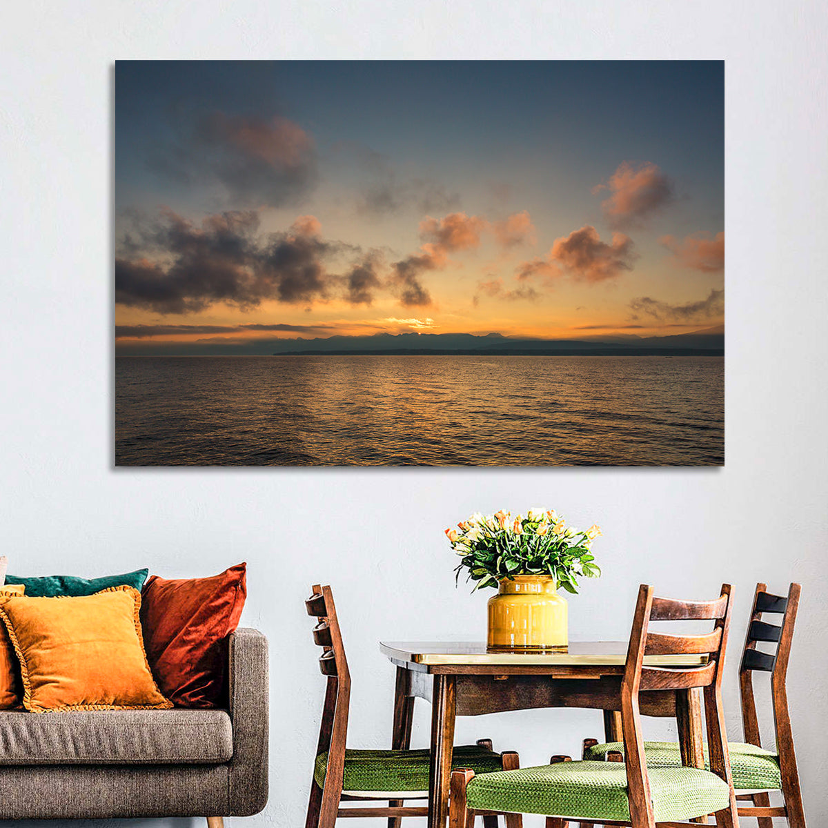 Lake Leman Golden Sunset Wall Art
