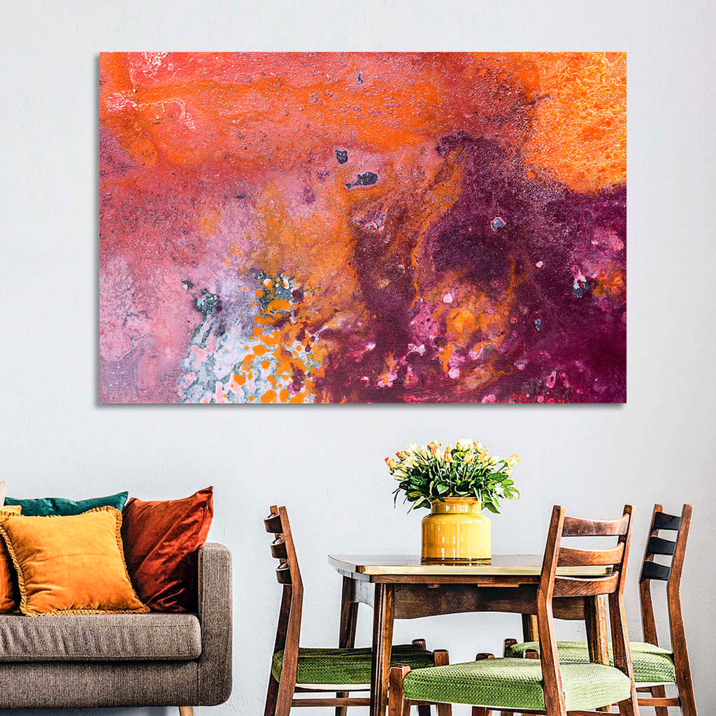 Magenta Orange Color Flow Wall Art