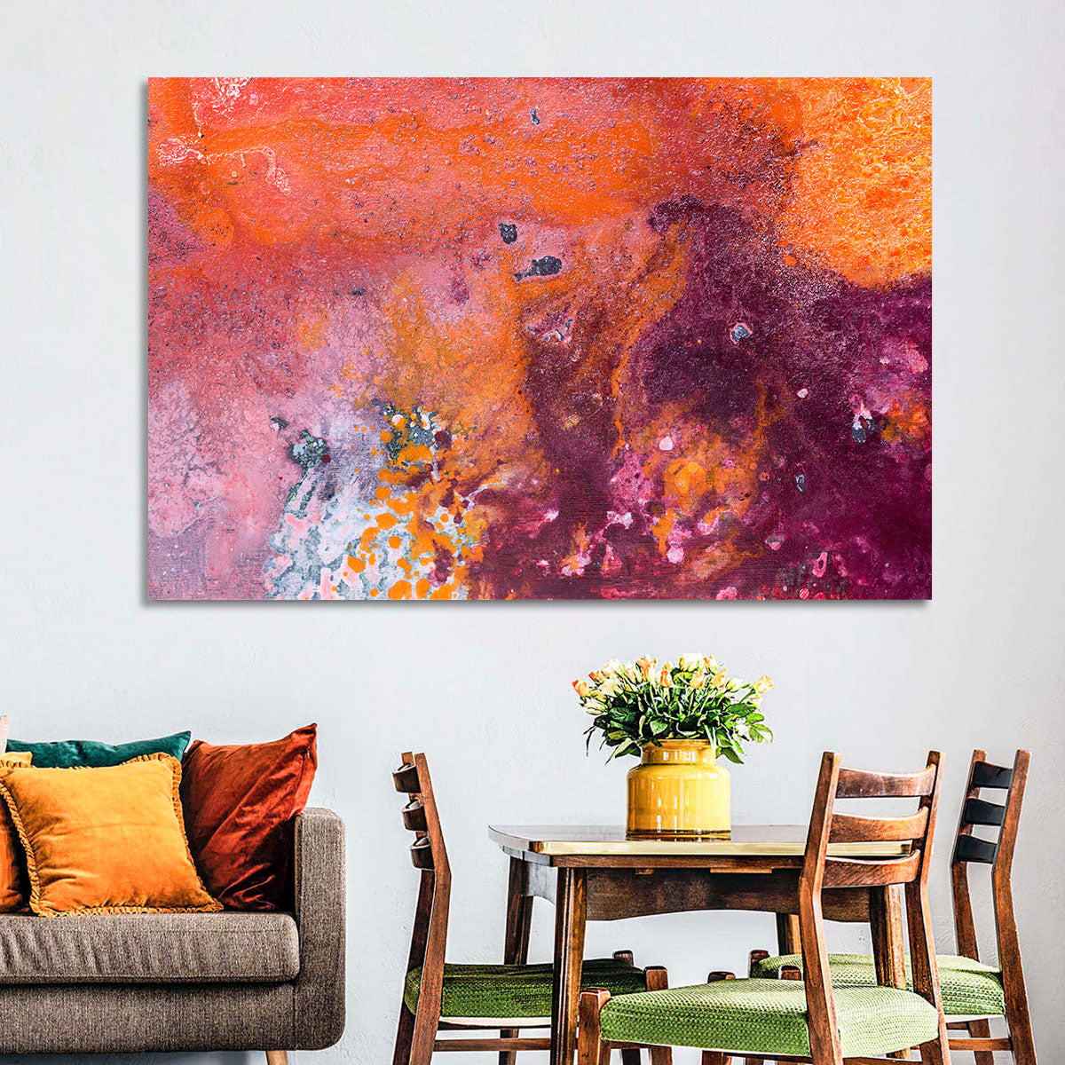 Magenta Orange Color Flow Wall Art