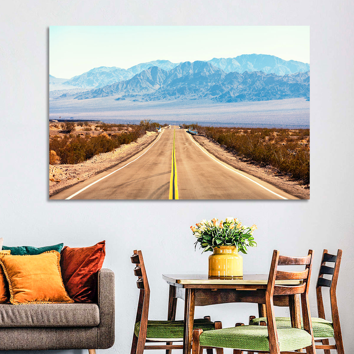 Mojave Desert Route 66 Wall Art in a room, landscape