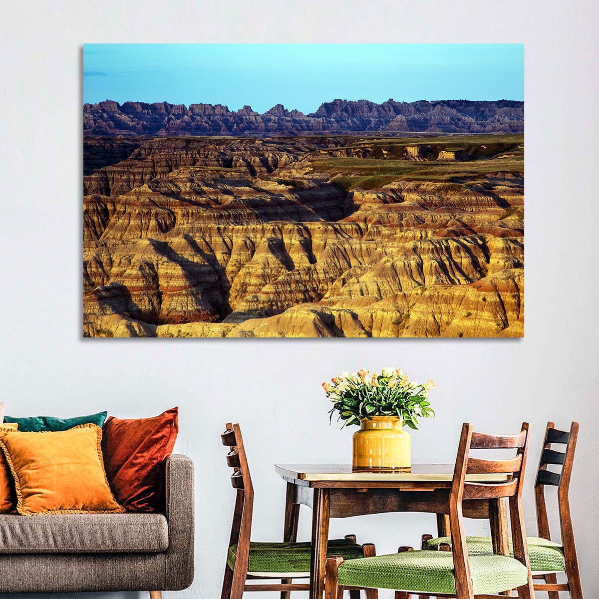 Badlands National Park Wall Art in a room, landscape