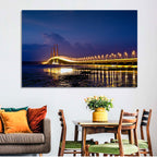 Suramadu Bridge at Dusk Wall Art