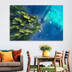 Winding Forest Path by Turquoise Lake Wall Art