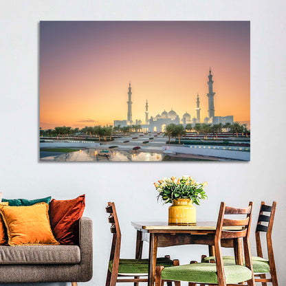 Sheikh Zayed Grand Mosque at Sunset Wall Art