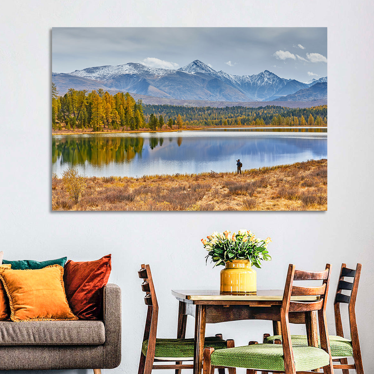 Autumn Mountain Lake Reflection Wall Art