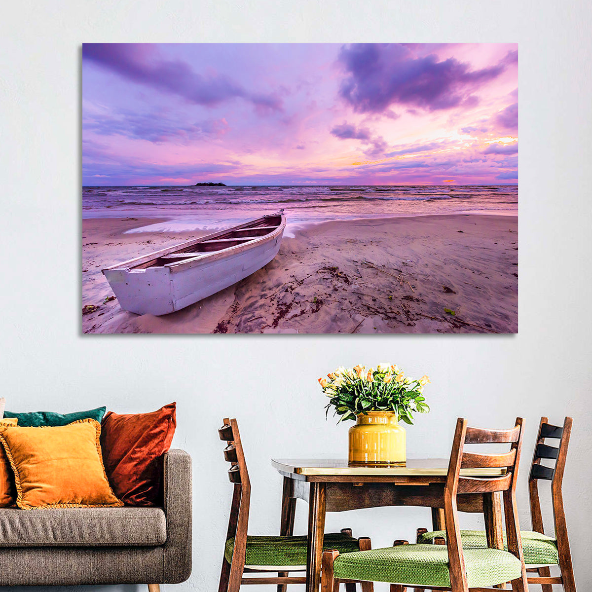 Boat at Lake Malawi Sunset Wall Art