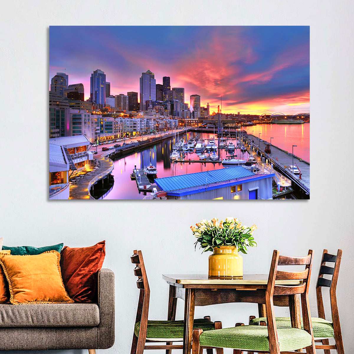 Seattle Skyline at Sunset Wall Art