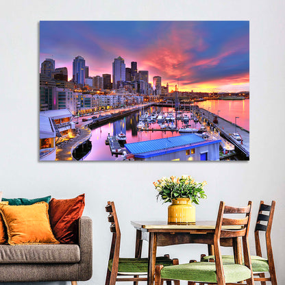 Seattle Skyline at Sunset Wall Art