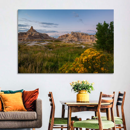 Badlands Golden Hour Meadow Wall Art