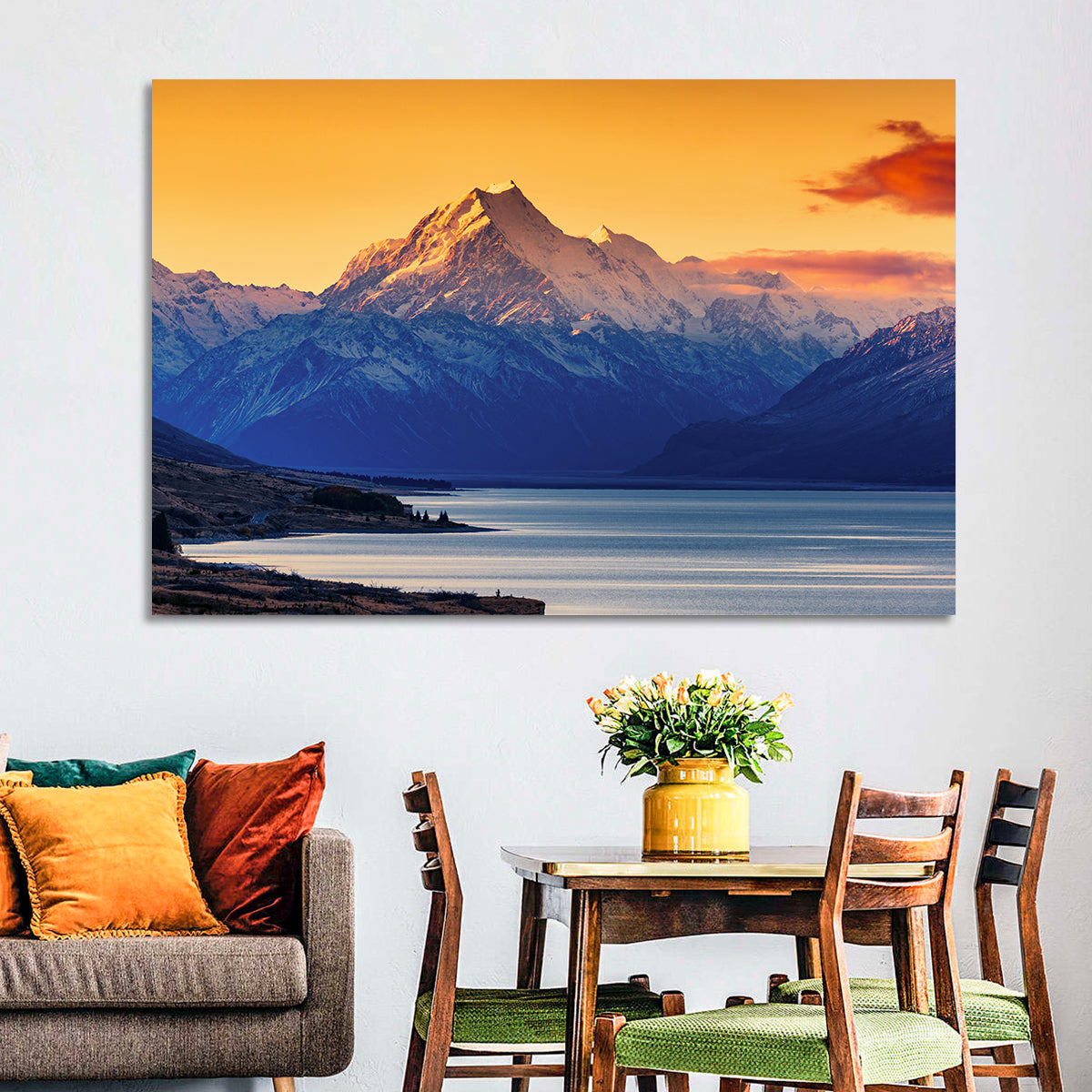 Aoraki Mount Cook Over Lake Pukaki Wall Art