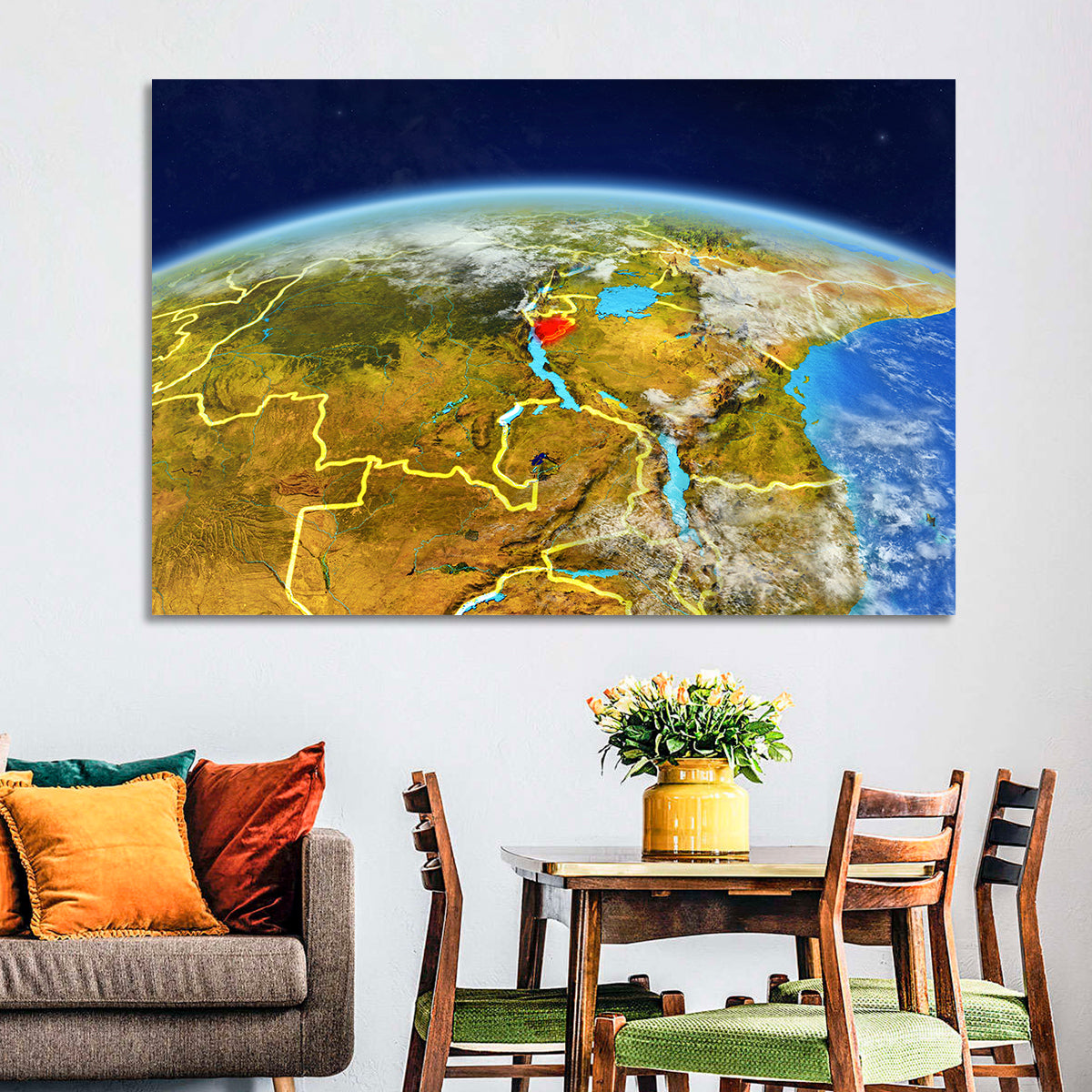 East Africa Great Lakes from Space Wall Art