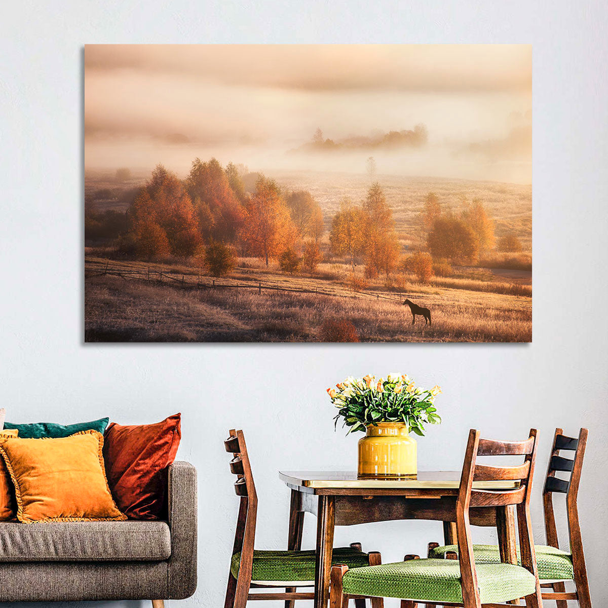 Misty Autumn Landscape Wall Art