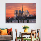 Notre-dame Cathedral at Golden Hour Wall Art