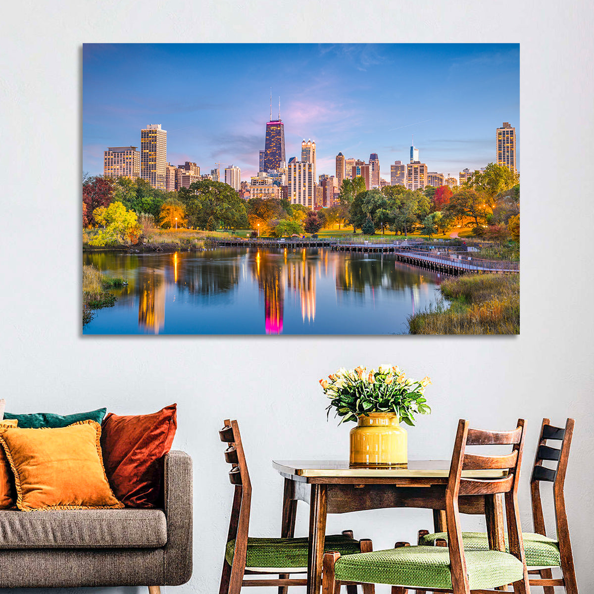 Chicago Skyline at Twilight Wall Art